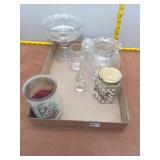 Mixed Glassware Lot and Festive Santa Mug