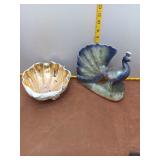 Ceramic Decor Lot: Iridescent Peacock & Go
