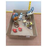 Set of 8 Detailed Decorative Bird Figurines