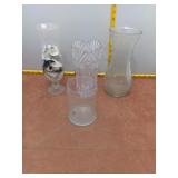 4-Piece Assorted Clear Glass Vase and Souvenir Lot