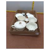 Ceramic Set & White Hobnail Teapot