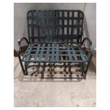 Dark Green Metal Glider Bench