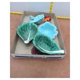 Cabbage Leaf Bowls, Blue Leaf Dishes
