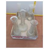 Assorted Clear Glass Bud Vase Lot - Set of