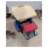 Kid's Plastic Activity Desk and Stool Set