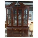 Cherry Wood China Cabinet Hutch