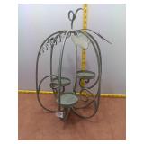 Large 19' Decorative Green Metal Pumpkin Candle Ho
