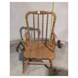 Vintage-Style Child's Wood Spindle Rocking Chair