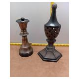 Decorative Duo: Large Bronze Queen Chess Piece and