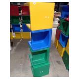 Lot of  4Vibrant Modular Children's Cube Chairs &