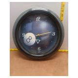 Billiards 8-Ball Theme Wall Clock - Game Room Deco