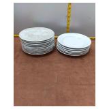Lubiana White Ceramic Dinner Plates - Lot of 15+,
