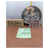 Charming 4-Piece Rustic & Coastal Home Decor Sign