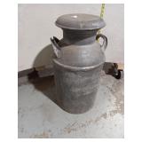 25-Inch Rustic Metal Milk Can with Lid