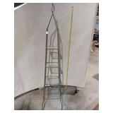 Elegant 60' Obelisk-Style Metal & Glass 4-Tier Dis