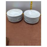 Set of 20 Lubiana White Porcelain Dinner Plates -