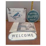 Vintage Home Decor & Collectibles Lot - Bird Plaqu