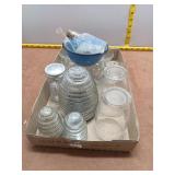 Vintage Glass Kitchenware Lot - Beehive Honey Pot,