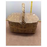 Rustic Woven Double-Lid Picnic Basket