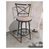 Black Metal X-Back Swivel Barstool