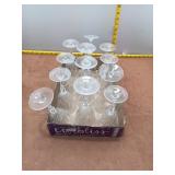 Elegant Set of 12 Diamond Cut Crystal Wine Glasses