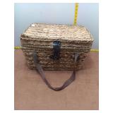 Insulated Woven Seagrass Picnic Basket Set with Se