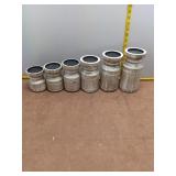 Set of 6 Rustic Whitewashed Wooden Candle Holders