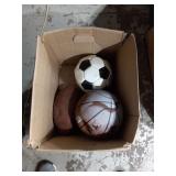 Lot of 3 Sports Balls: Wilson Football, Spalding B