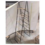 Rustic Industrial Metal and Wood Blanket Ladder Ra