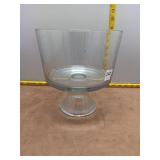 Elegant Clear Glass Trifle Bowl with Fluted Pedest