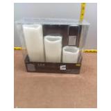 Remote Controlled LED Flameless Pillar Candle Set