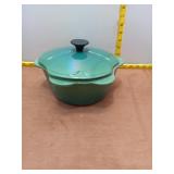 Le Creuset Green Flower Shaped Enameled Cast Iron