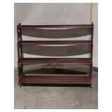 Vintage 4-Tier Pierced Fretwork Wooden Wall Shelf
