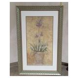 Large Framed Botanical Art - Potted Purple Lilies