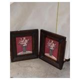Set of 2 Large Framed Floral Still Life Art Pieces
