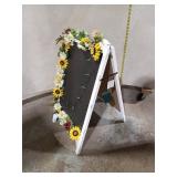 Decorative Sunflower A-Frame Chalkboard with Strin