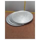 Set of 5 Commercial Aluminum Pizza Serving Trays -