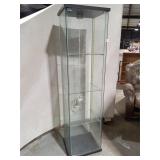 Sleek Modern Glass Curio Display Cabinet with Inte