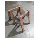 Pair of Heavy-Duty Handmade Wooden Saw Horses