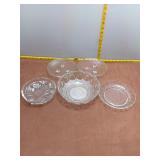 5-Piece Assorted Clear Pressed Glass Serving and D
