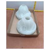 Lot of 6  Frosted Marbled Glass Bell Lamp Shades