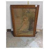 Vintage Hatch & Co. NY "Child in Prayer" Framed Li