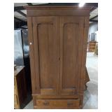 Large vintage Pine Two-Door Wardrobe Armoire