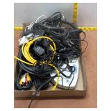 Lot of Electronics Cables, GE Answering Machine