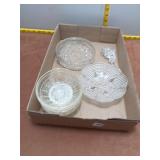 Vintage Assorted Clear Pressed Glass Lot - 7 Piece
