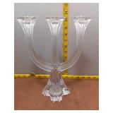 Elegant 3-Arm Fluted Clear Glass Candelabra