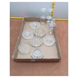 Vintage Clear Pressed Glass Lot - 12 Pieces incl.