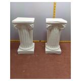 Pair of 14" Ionic Style Decorative Pedestal Column