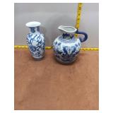 Blue and White Chinoiserie Style Ceramic Vase