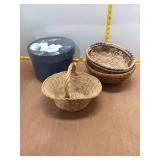 Hand-Painted Floral Box and Artisan Woven